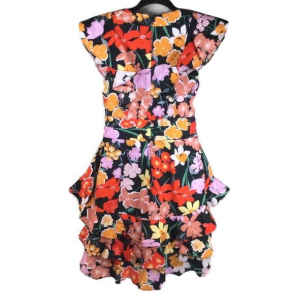 Saylor Ariah Floral Print Tiered Ruffle Tie Waist Mini Dress Size Small - Picture 3 of 12